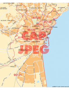 Mappa di Catania jpg 1:100.000 con CAP