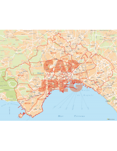 Mappa di Napoli jpg 1:50.000 con CAP