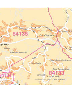 Mappa di Salerno jpg 1:50.000 con CAP 2