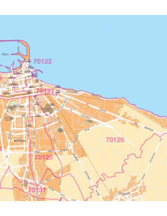 Mappa di Bari jpg 1:50.000 con CAP 2