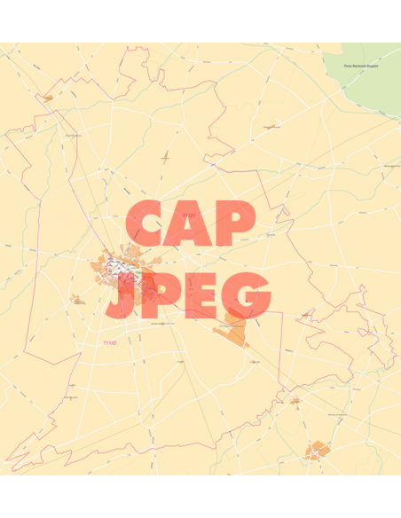 Mappa di Foggia jpg 1:50.000 con CAP