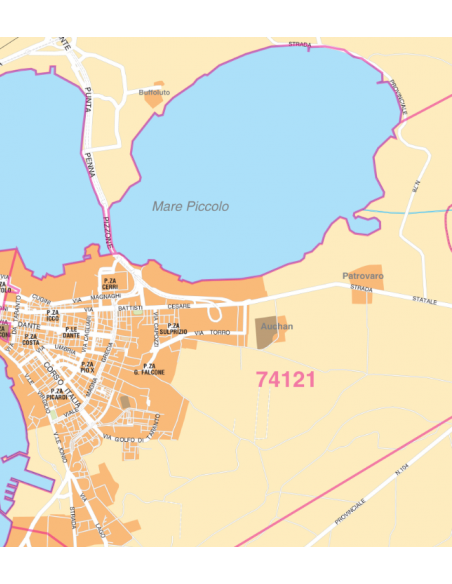 Mappa di Taranto jpg 1:50.000 con CAP