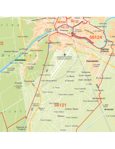 Mappa di Pisa jpg 1:100.000 con CAP