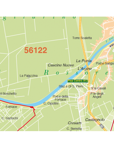 Mappa di Pisa jpg 1:100.000 con CAP