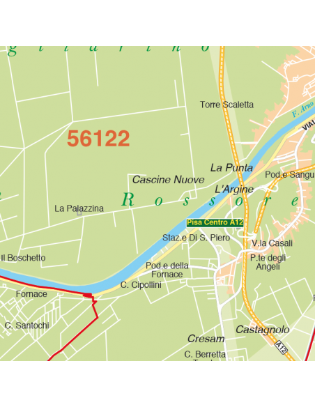 Mappa di Pisa jpg 1:100.000 con CAP