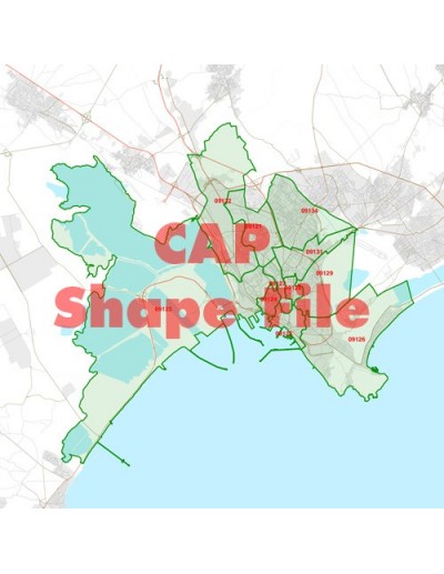 Mappa dei cap di Cagliari ShapeFile