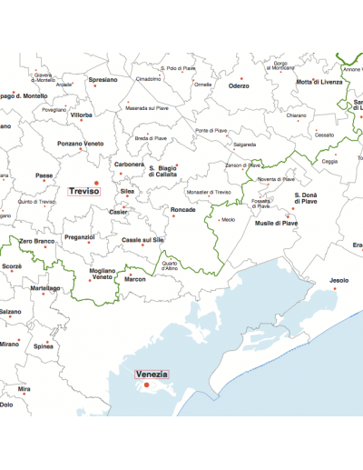 Mappa dei Comuni del Triveneto - POSTER 140 x...