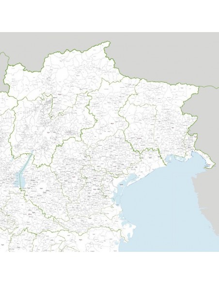 Mappa dei Comuni del Triveneto - POSTER 140 x 140 cm