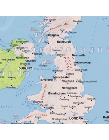 Mappa dell'Europa Fisica MAGNETICA 120x160 cm