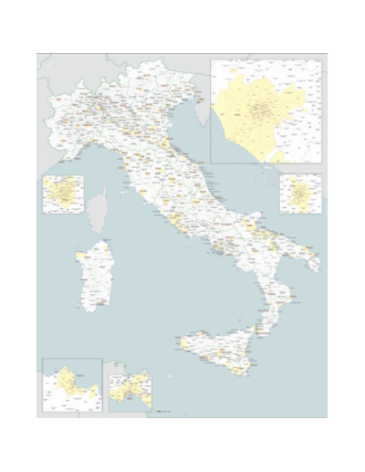 Mappa Italia Amministrativa MAGNETICA - 120x150 cm