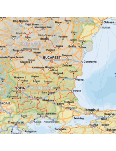 Mappa dell'Europa Stradale - PANNELLO 120x120 cm