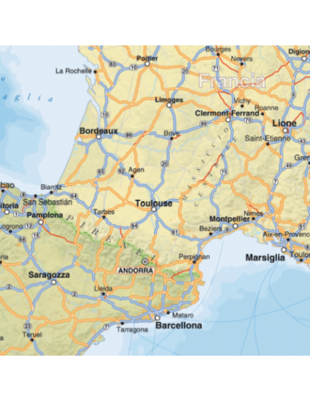 Mappa dell'Europa Stradale - PANNELLO 120x120 cm