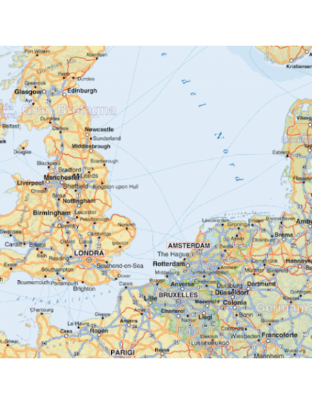 Mappa dell'Europa Stradale - PANNELLO 120x120 cm