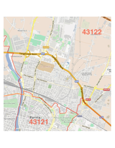 Mappa dei cap di Trento jpg