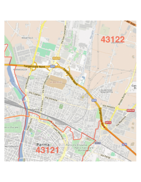 Mappa dei cap di Trento jpg