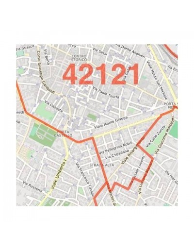 Mappa dei cap di Reggio Emilia jpg