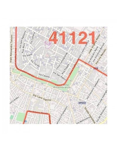 Mappa dei cap di Modena jpg