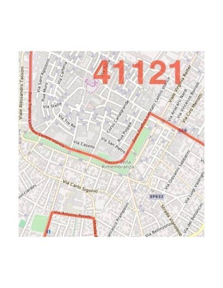 Mappa dei cap di Modena jpg