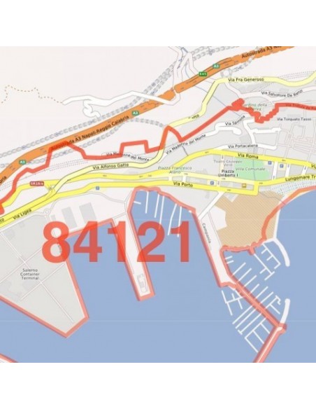 Mappa dei cap di Salerno jpg