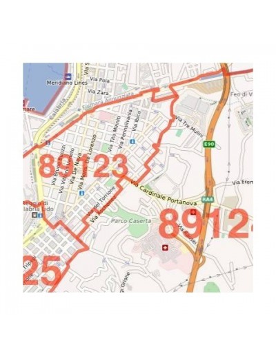 Mappa dei cap di Reggio Calabria jpg