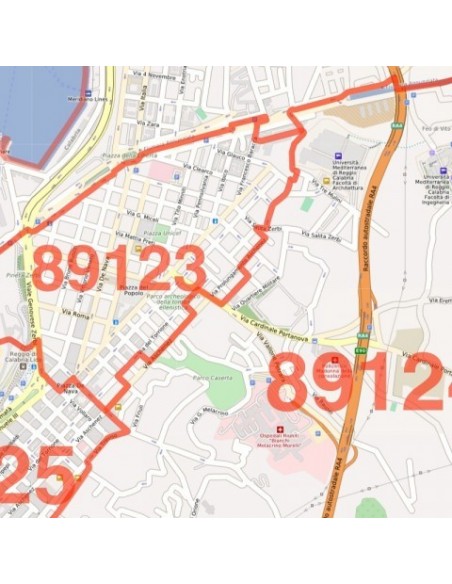 Mappa dei cap di Reggio Calabria jpg