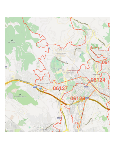 Mappa dei cap di Perugia jpg