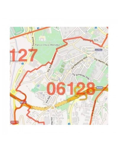 Mappa dei cap di Perugia jpg