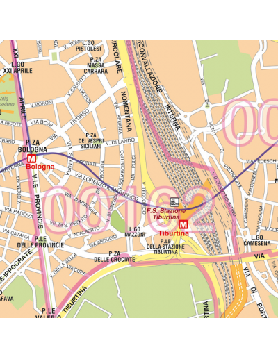 Mappa dei CAP di Roma GRA - Poster 150x150 cm