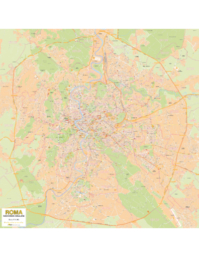 Mappa dei CAP di Roma GRA - Poster 150x150 cm