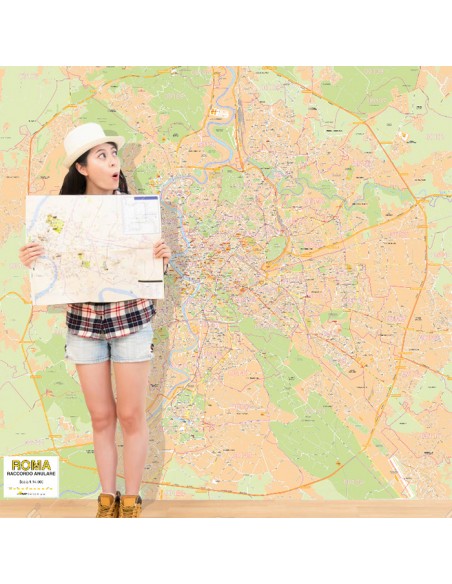 Mappa dei CAP di Roma GRA - Poster 150x150 cm