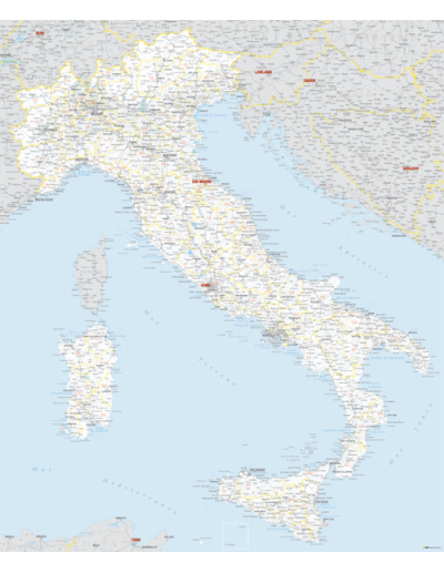 Mappa Italia MAGNETICA - 120x135 cm