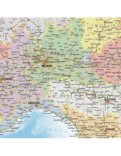 Mappa Italia Politica MAGNETICA 100x120 cm