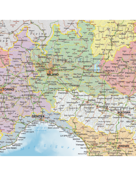 Mappa Italia Politica MAGNETICA 100x120 cm