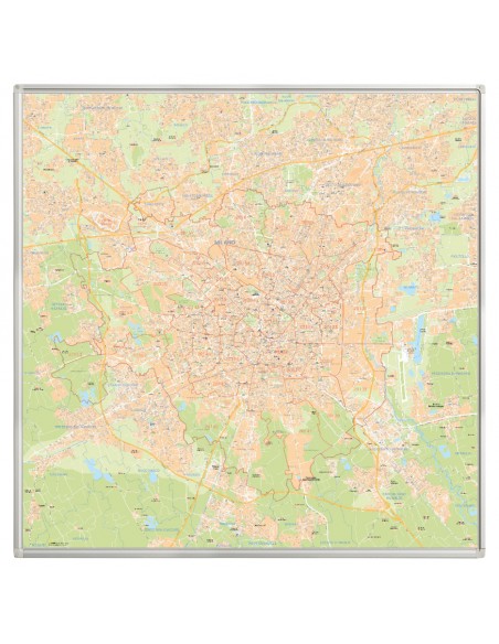 Mappa dei CAP di Milano MAGNETICA 120x120 cm