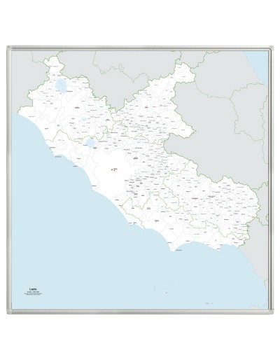 Mappa dei comuni del Lazio MAGNETICA 110x110 cm