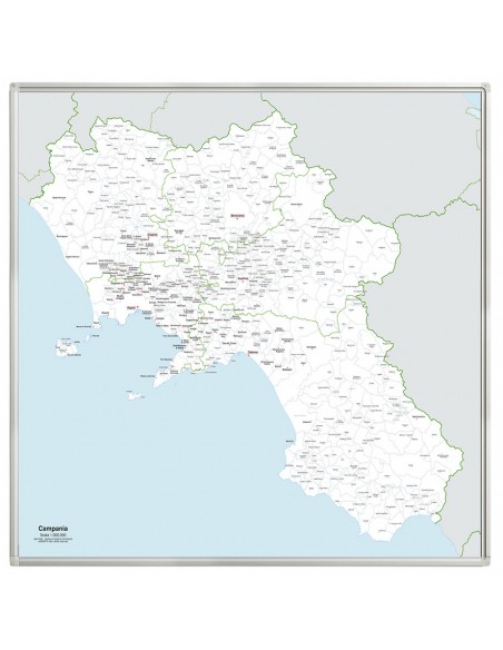 Mappa dei comuni della Campania MAGNETICA 110x110 cm