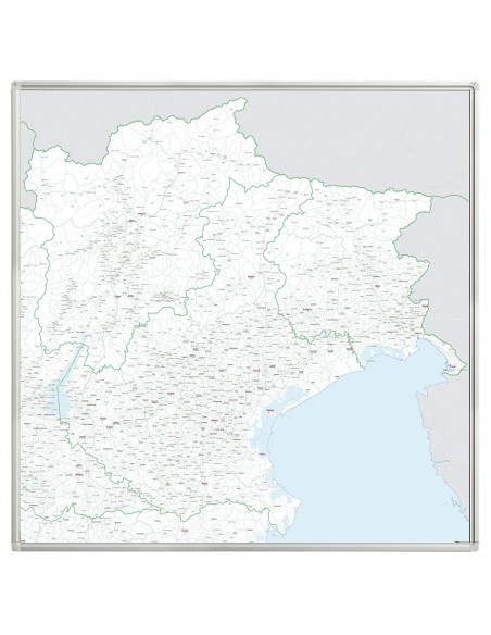 Mappa dei Comuni del Triveneto MAGNETICA - 120 x 120 cm