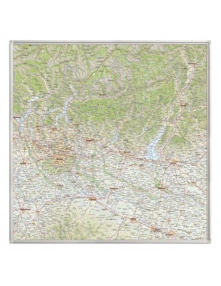 Mappa della Lombardia Magnetica 120x120 cm