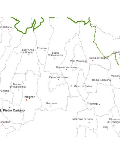 Mappa dei comuni del Triveneto jpg