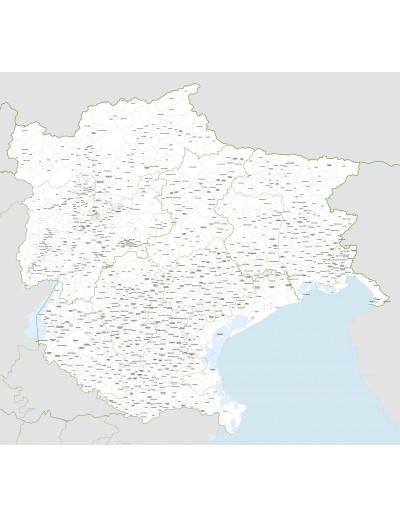 Mappa dei comuni del Triveneto jpg