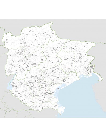 Mappa dei comuni del Triveneto jpg