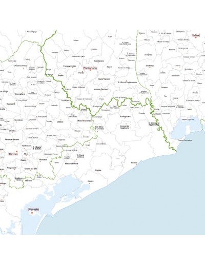 Mappa dei comuni del Triveneto jpg