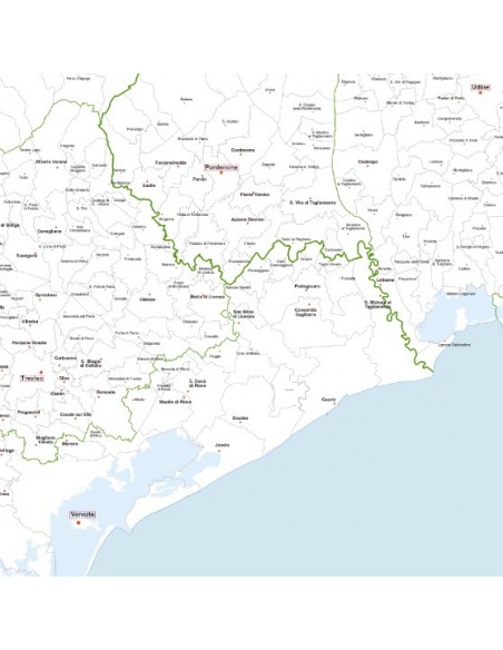 Mappa dei comuni del Triveneto jpg