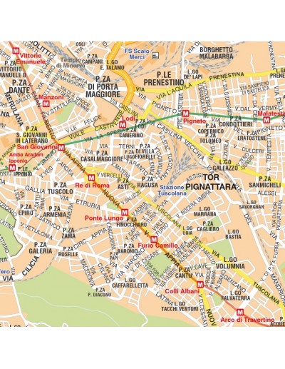 Mappa di Roma GRA - POSTER 120x120 cm