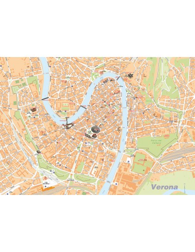 Mappa di Verona su Block Notes A3