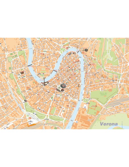 Mappa di Verona su Block Notes A3