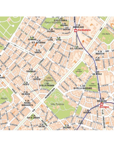 Mappa di Roma GRA - Poster 150x150 cm