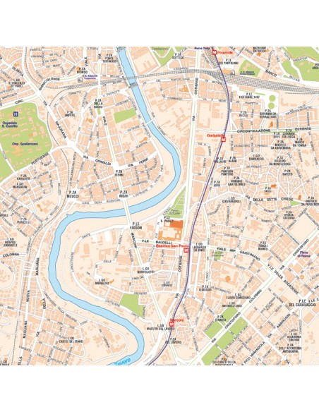 Mappa di Roma GRA - Poster 150x150 cm