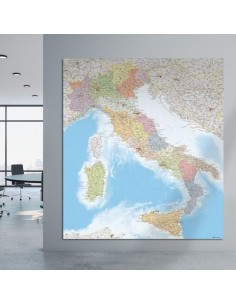 Mappa dell'Italia Politica - PANNELLO 178x200 cm 2