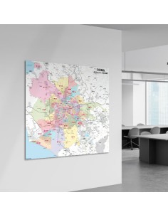 Mappa dei CAP di Roma Comune - Pannello 120x120 cm 2